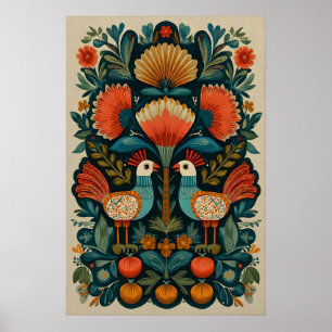 Mexican Folk Art Birds Giclée Print Tree of Life