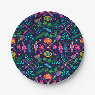 Mexican Folk Art Bright Colours Paper Plate