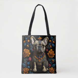 Mexican Folk Art Bulldog Tote Bag