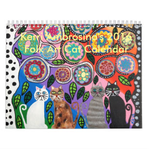 Mexican Folk Art Cat Calendar 2016 Ambrosino
