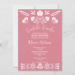 Mexican Folk Art Cielito Lindo Dusty Pink Invitation