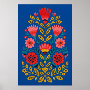 Mexican Folk Art Floral Giclée Print Colourful