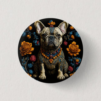 Mexican Folk Art French Bulldog 3 Cm Round Badge