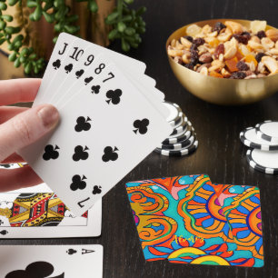 Mexican Folk Art Inspired Custom Text Spanish Playing Cards