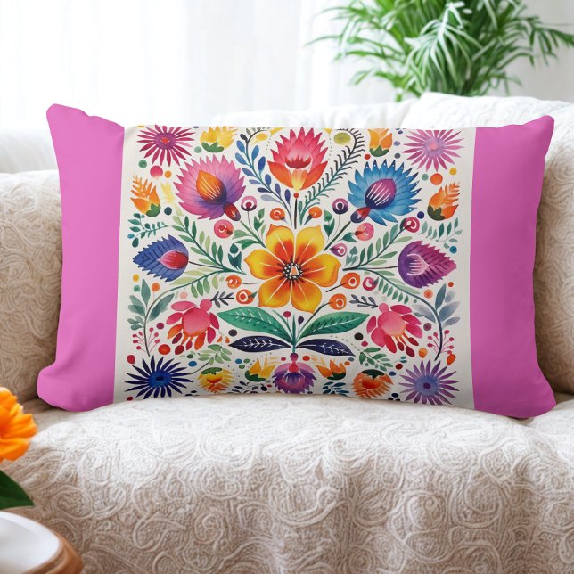 Mexican Folk Art Pattern Lumbar Cushion (Creator Uploaded)