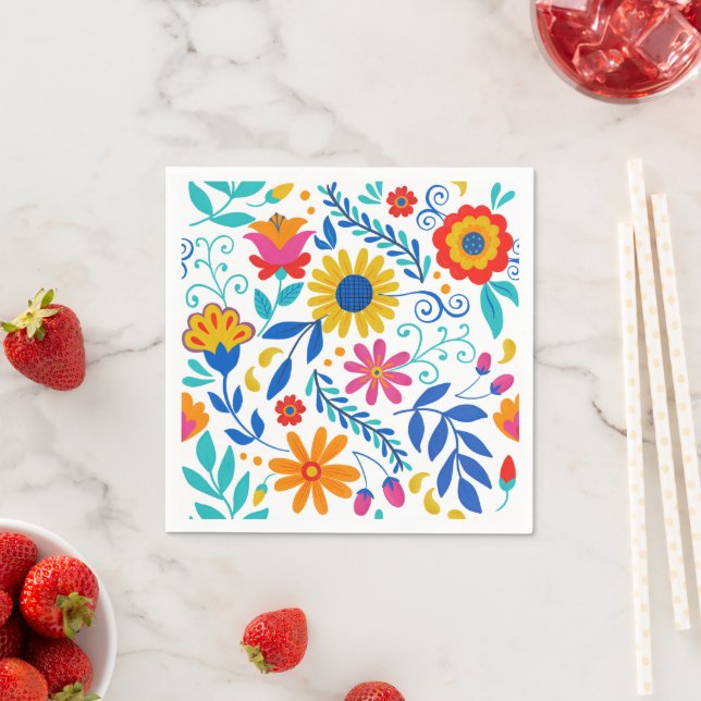 Mexican Folk Art Pattern Napkin (Insitu)