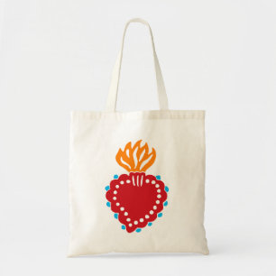 Mexican Folk Art Sacred Heart Tote Bag