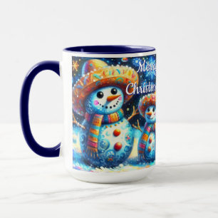 Mexican Folk Art Snowmen Snowman Snow People Mug
