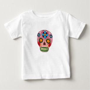 Mexican Folk Art Sugar Skull Baby T-Shirt