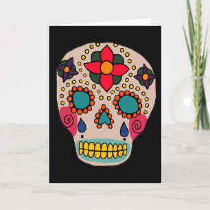 Mexican Folk Art Sugar Skull Card