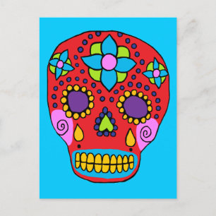 Mexican Folk Art Sugar Skull Postcard
