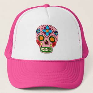 Mexican Folk Art Sugar Skull Trucker Hat