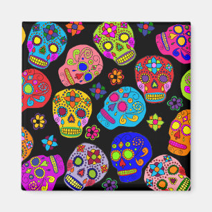 Mexican Folk Art Sugar Skulls Magnet