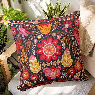 Mexican Folk Art Title Pattern Cushion