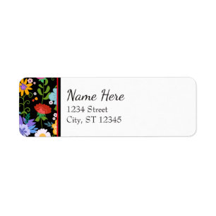 Mexican Folk Art Wedding Return Address Label