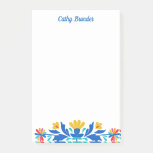Mexican Folk Pattern Personalized Name Post-it Notes