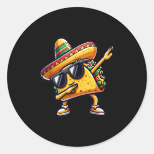 Mexican Food Dabbing Taco  Classic Round Sticker
