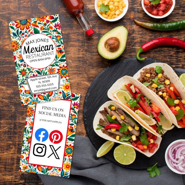 Mexican food fruit deli market fold craft business card (Creator Uploaded)