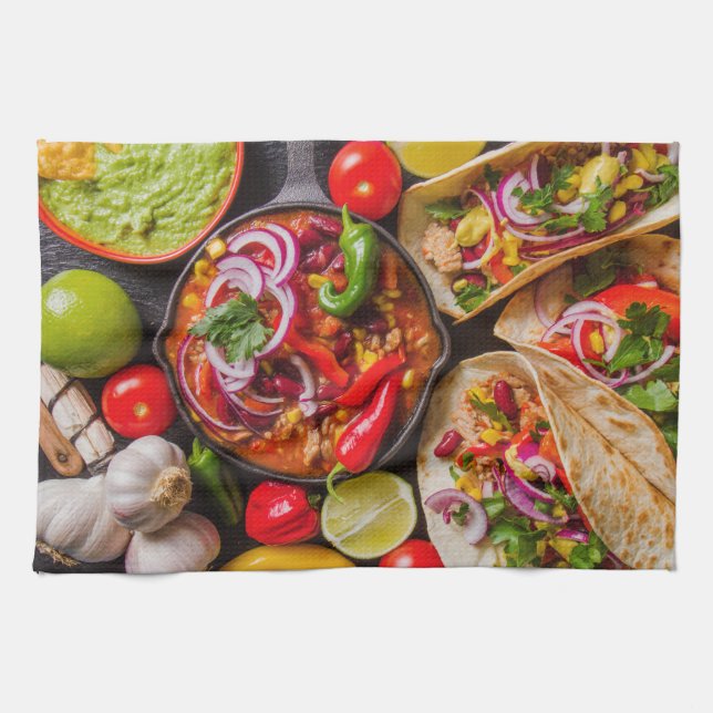 Mexican Food kitchen towel 1 (Horizontal)