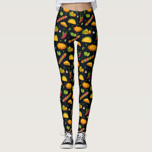 Mexican Food Pattern Mexican Foodie Cute Summer Leggings