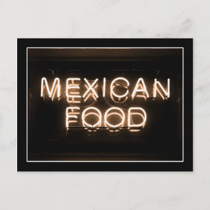 MEXICAN FOOD -Yellow Neon Sign Postcard