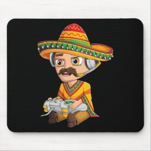 Mexican Gamer Cinco De Mayo Serape Poncho Video Ga Mouse Pad