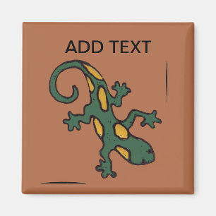 Mexican Gecko Tile, add text Magnet