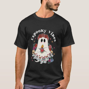 Mexican Ghost Flowers Espooky Vibes Spooky Conchas T-Shirt
