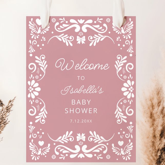 Mexican Girl Baby Shower Welcome Poster (Creator Uploaded)
