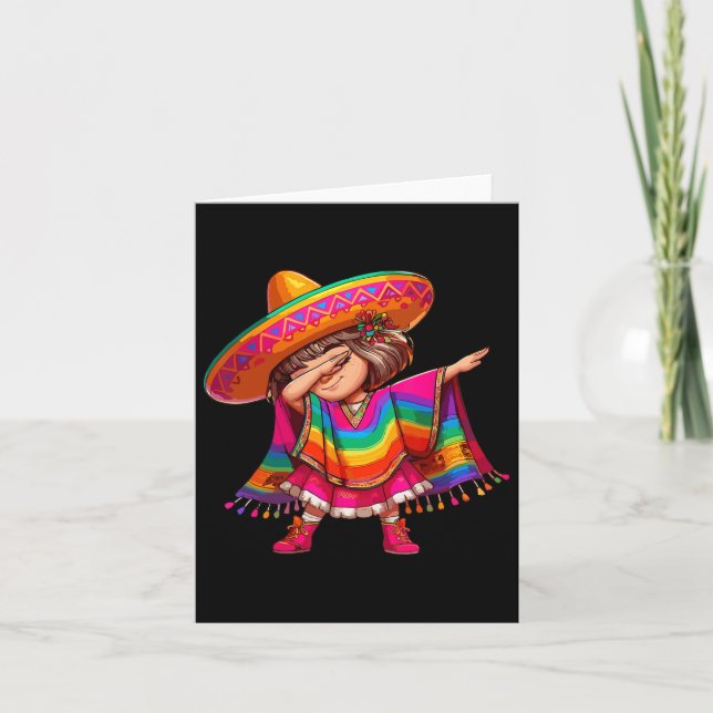 Mexican Girl Cinco De Mayo Sombrero Latina Mexican Card (Front)