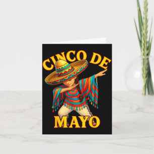 Mexican girl dabbing poncho cinco de mayo card