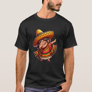 Mexican Girl Dabbing Poncho Happy Party Cinco de M T-Shirt