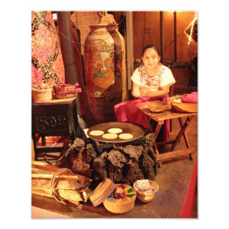 Mexican Girl making Tortilas photograph