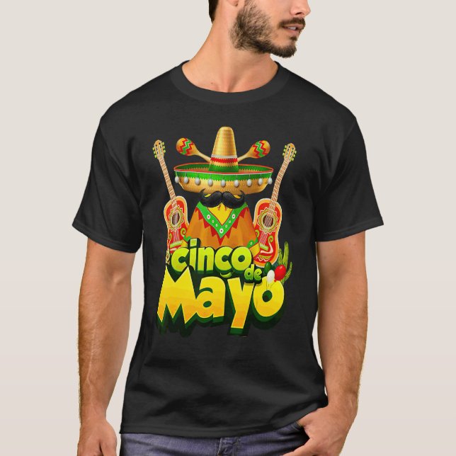 Mexican Gnome Cinco De Mayo Serape Poncho Men Wome T-Shirt (Front)