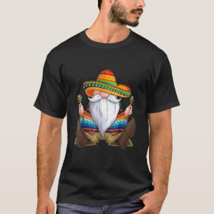 Mexican Gnome Cinco De Mayo Serape Poncho Men Wome T-Shirt