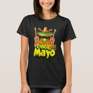 Mexican Gnome Cinco De Mayo Serape Poncho Men Wome T-Shirt