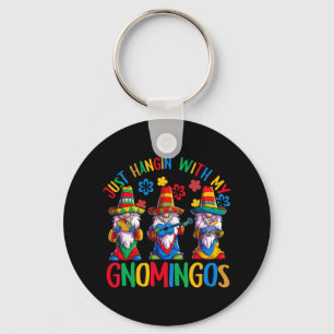 Mexican Gnome Sombrero Gnomingos 3 Gnomes Cinco De Key Ring