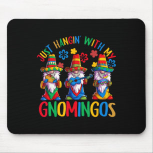 Mexican Gnome Sombrero Gnomingos 3 Gnomes Cinco De Mouse Pad