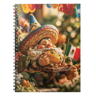 Mexican Gnome Wearing A Sombrero Eating A Taco Notebook