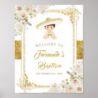 Mexican Gold Fiesta Boy Baptism Welcome