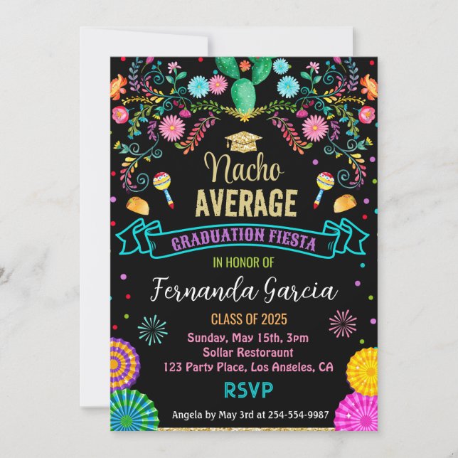 Mexican Graduation invitation party (Front)