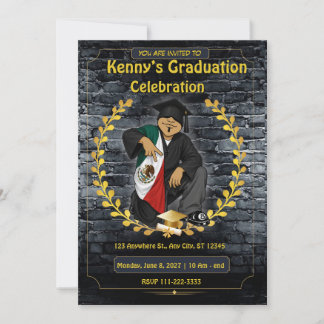 mexican Graduation Invite Class of Blue Gold Evite