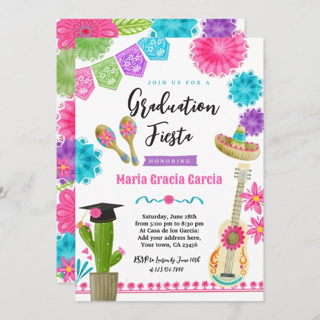 Mexican Graduation Party Invite (Front/Back)