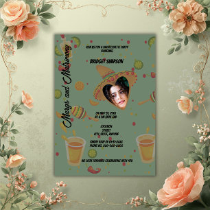mexican green margs & matrimony Bachelorette photo Invitation