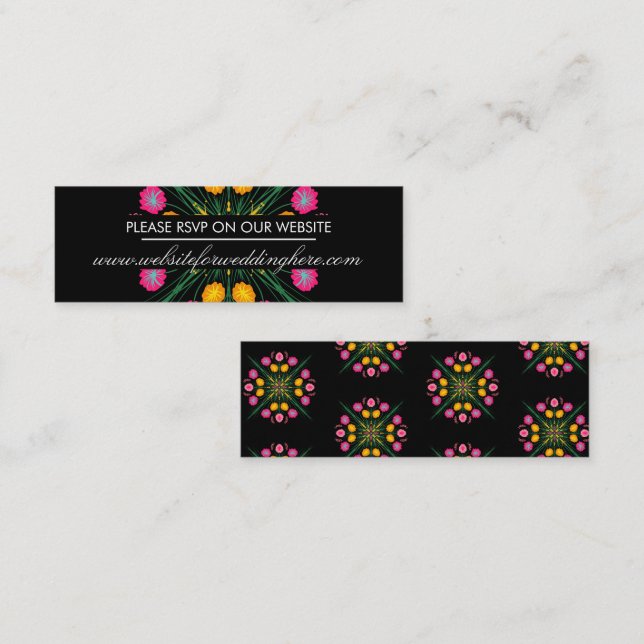 Mexican Hand Drawn Floral Spanish Website Card (Front/Back)