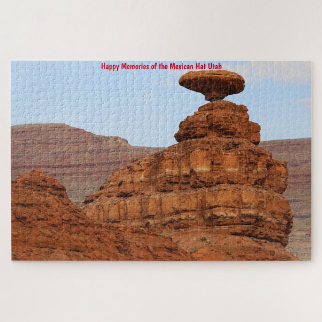 Mexican Hat Mountain Sculpture Utah. Jigsaw Puzzle (Horizontal)