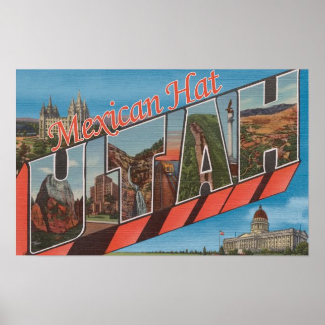 Mexican Hat, Utah - Large Letter Scenes Poster (Front)