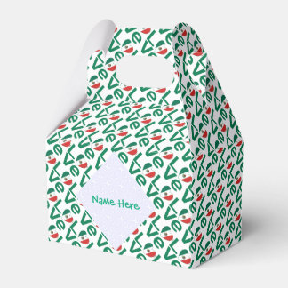 Mexican Heart LOVE Tiled Green Personalised Gable Favour Box