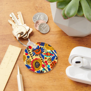 Mexican Heritage Floral Print Key Ring