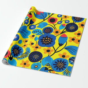 Mexican Heritage Floral Print Wrapping Paper